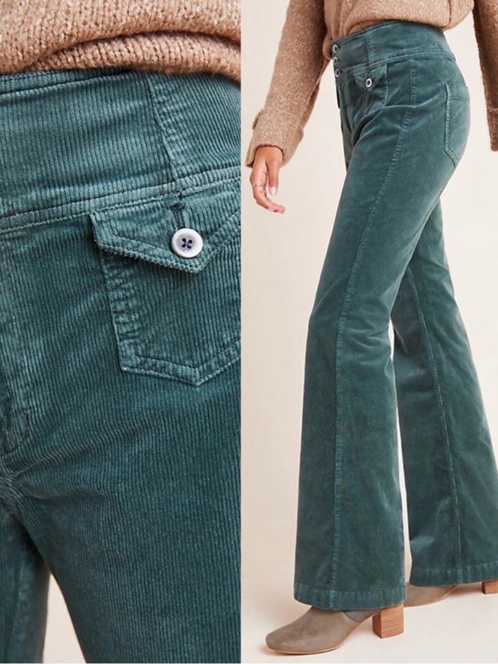 Anthropologie Pilcro And The Letterpress High-Rise Bootcut Corduroy Pants 31 - Picture 3 of 15